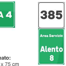 Progressiva distanziometrica autostradale con area di servizio