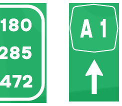 Numero autostrada con freccia di conferma